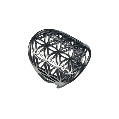 Skyrim Viking Flower of Life Gyűrű Vintage állítható rozsdamentes acél geometriai gyűrűk nőknek Amulett ékszer ajándékok nagykereskedés
