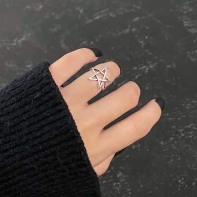 Retro ezüst színű pillangó kígyó békagyűrű férfiaknak női punk egyéniség geometrikus antik divatos állítható gyűrűk