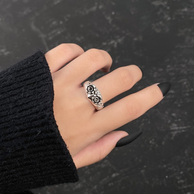 Retro ezüst színű pillangó kígyó békagyűrű férfiaknak női punk egyéniség geometrikus antik divatos állítható gyűrűk