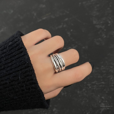 Retro ezüst színű pillangó kígyó békagyűrű férfiaknak női punk egyéniség geometrikus antik divatos állítható gyűrűk