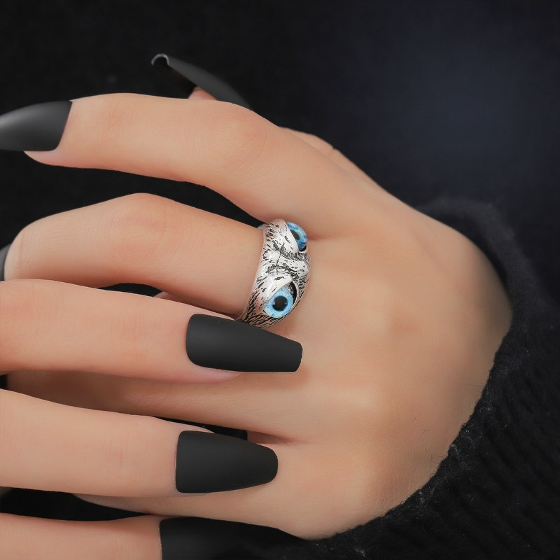 Retro ezüst színű pillangó kígyó békagyűrű férfiaknak női punk egyéniség geometrikus antik divatos állítható gyűrűk