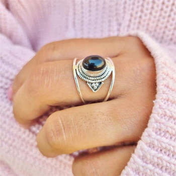 Луксозен пръстен с черен камък Циркон Булчински годежни сватбени пръстени за жени Женско парти Бижута Модни аксесоари Подаръци за нея