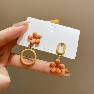 Egyszerű Kávévirág Csepp lógó Fülbevaló Női Új koreai divatékszerek esküvői parti lányok elegáns ékszer kiegészítők