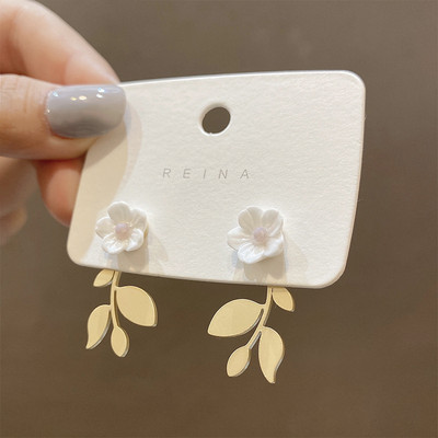 Egyszerű Kávévirág Csepp lógó Fülbevaló Női Új koreai divatékszerek esküvői parti lányok elegáns ékszer kiegészítők