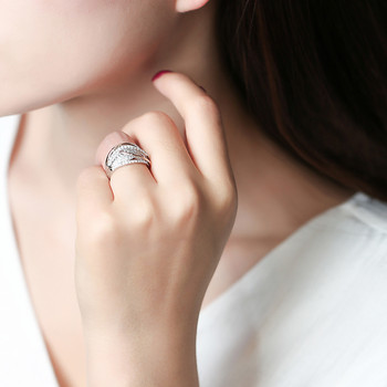 Γυναικείο δαχτυλίδι αρραβώνων με ένθετο πλέγμα ζιργκόν Γλυκό και ρομαντικό γυναικεία κοσμήματα από κράμα υψηλής ποιότητας