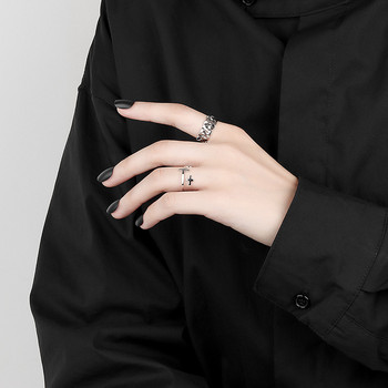 LIVVY Вдлъбната-изпъкнала неправилна повърхност Широк пръстен Дамски ретро бижута Неутрален стил Прост отворен пръстен Най-добър подарък
