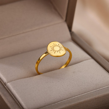 Stainelss Steel Sun Moon δαχτυλίδια Γυναικεία Αισθητική επίχρυση Βέρες γάμου για ζευγάρια Χριστουγεννιάτικα κοσμήματα Δώρο Anillos Χονδρική