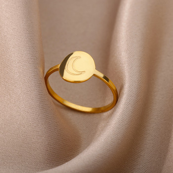 Stainelss Steel Sun Moon δαχτυλίδια Γυναικεία Αισθητική επίχρυση Βέρες γάμου για ζευγάρια Χριστουγεννιάτικα κοσμήματα Δώρο Anillos Χονδρική