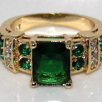 Γυναικεία δαχτυλίδια Υπέροχα πολυτελή γαμήλια κοσμήματα Γυναικείο δαχτυλίδι με πράσινη κρυστάλλινη πέτρα Κλασικό δώρο διακοπών