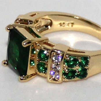 Γυναικεία δαχτυλίδια Υπέροχα πολυτελή γαμήλια κοσμήματα Γυναικείο δαχτυλίδι με πράσινη κρυστάλλινη πέτρα Κλασικό δώρο διακοπών