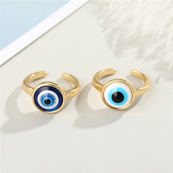 Τυχερό τούρκικο κόκκινο μπλε δαχτυλίδι με κακά μάτια για γυναίκες Άντρες Ζιργκόν γεωμετρική καρδιά Ανοιχτό σχέδιο Δαχτυλίδι για ζευγάρια Γαμήλια κοσμήματα Friends Gif