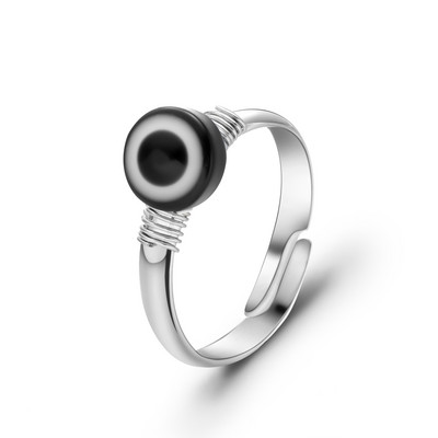 Lucky Turc Roșu Albastru Evil Eyes Inel pentru femei bărbați zircon geometric inimă design deschis cuplu inele bijuterii nunta prieteni gif