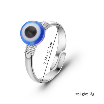 Lucky Turc Roșu Albastru Evil Eyes Inel pentru femei bărbați zircon geometric inimă design deschis cuplu inele bijuterii nunta prieteni gif