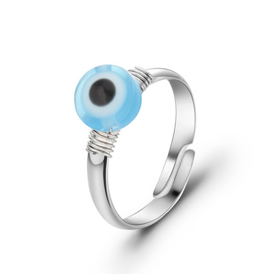 Lucky Turc Roșu Albastru Evil Eyes Inel pentru femei bărbați zircon geometric inimă design deschis cuplu inele bijuterii nunta prieteni gif