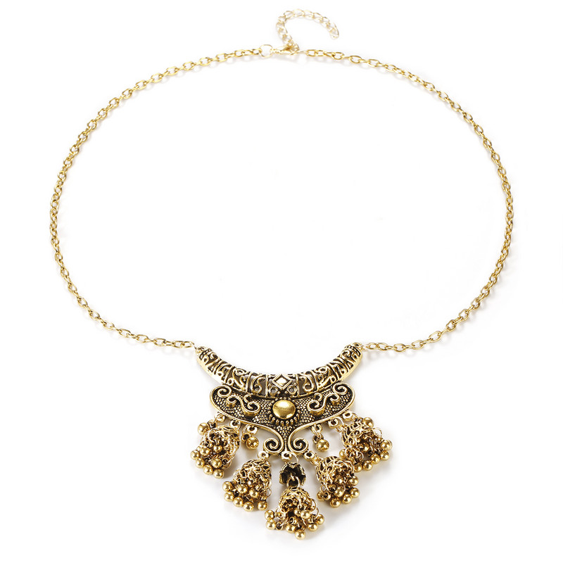 Set de bijuterii indiene retro de lux, cercei/colier, bijuterii de nuntă, umerașe, cercei Jhumka sculptate etnic