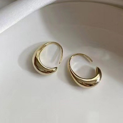 AOMU 3 cm lățime de primăvară noi, simplu, geometric, minimalism, auriu, argint, cercei rotunzi cu cerc de metal gros, pentru femei, fete, bijuterii