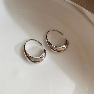 AOMU 3 cm lățime de primăvară noi, simplu, geometric, minimalism, auriu, argint, cercei rotunzi cu cerc de metal gros, pentru femei, fete, bijuterii