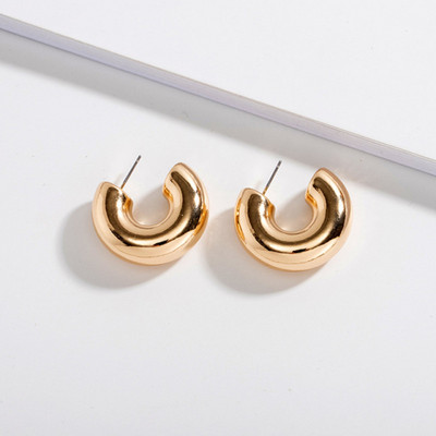 AOMU 3 cm lățime de primăvară noi, simplu, geometric, minimalism, auriu, argint, cercei rotunzi cu cerc de metal gros, pentru femei, fete, bijuterii