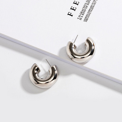 AOMU 3 cm lățime de primăvară noi, simplu, geometric, minimalism, auriu, argint, cercei rotunzi cu cerc de metal gros, pentru femei, fete, bijuterii