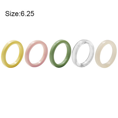 17 km-es koreai színes, átlátszó gyanta akril gyűrűszett női divatos geometrikus négyzet alakú, kerek gyűrűs esküvői ékszerek