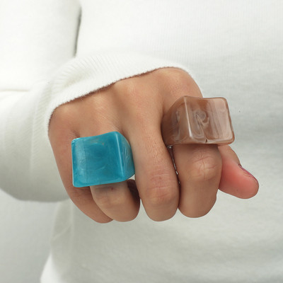 2021 Trend Korea fehér zöld gyűrűk szett nőknek ujj ékszerek akril gyanta utazási gyűrűk vintage divat lányoknak születésnapi ajándékok