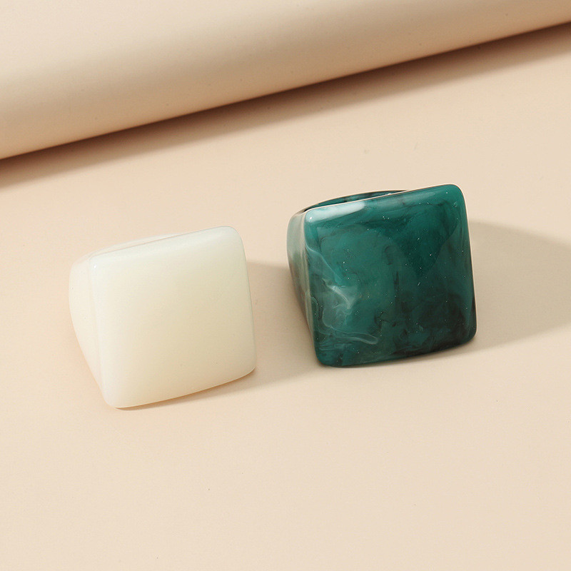 2021 Trend Korea fehér zöld gyűrűk szett nőknek ujj ékszerek akril gyanta utazási gyűrűk vintage divat lányoknak születésnapi ajándékok