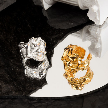 LIVVY Δαχτυλίδια ακανόνιστου πλάτους για γυναικείο ζευγάρι Creative Fashion Vintage Ανοιχτό Ρυθμιζόμενο Δώρο Κοσμήματα σε Ασημί χρώμα