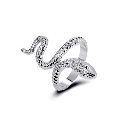 Inel de lux din cristal în formă de șarpe, pentru femei, fete, reglabil, rafinat, strălucitor, cu zircon, inel pentru degete, bijuterii de nuntă