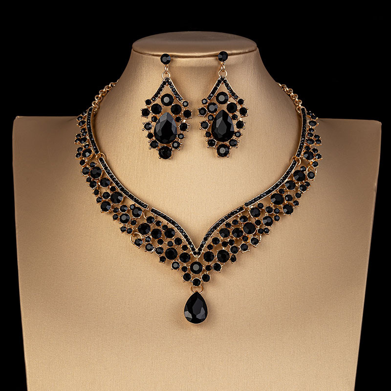 KMVEXO Fashion Crystal AB Colier Cercei Set Strasuri Mireasa Seturi de bijuterii pentru Mirese Costum de petrecere de nunta Bijoux Femme