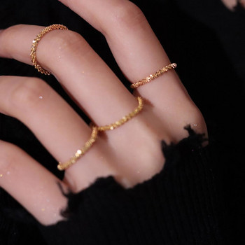 Новопристигнал Тенденция за 2021 г. Искрящ пръстен Изчистен стил Универсален декоративен компактен пръстен с показалец Дамски модни бижута