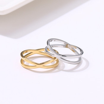 CACANA Bohemian Vintage Cross Най-добрите пръстени за жени Сватбени модни бижута с верига от неръждаема стомана Големи антични пръстени Anillos R227