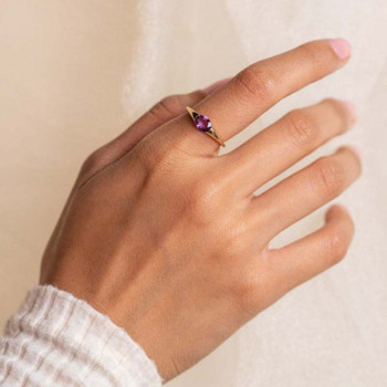 Μόδα Υψηλής ποιότητας δαχτυλίδια αμέθυστου για γυναίκες Πολυτελές γαμήλιο δαχτυλίδι δώρο γενεθλίων ευρωπαϊκής επετείου Αξεσουάρ anillos