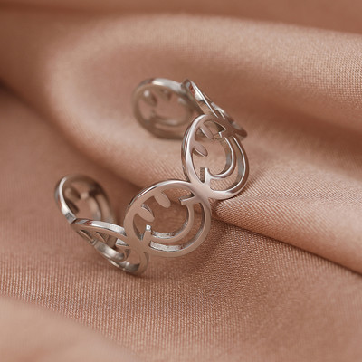 Nerezový oceľový prsteň Vintage sedmokrásky Kvety Otvorené Módne Dámske Pár Nastaviteľné Prsteňe Pre Ženy Šperky Estetické Dievčatá Darčeky