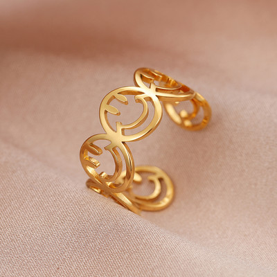 Nerezový oceľový prsteň Vintage sedmokrásky Kvety Otvorené Módne Dámske Pár Nastaviteľné Prsteňe Pre Ženy Šperky Estetické Dievčatá Darčeky