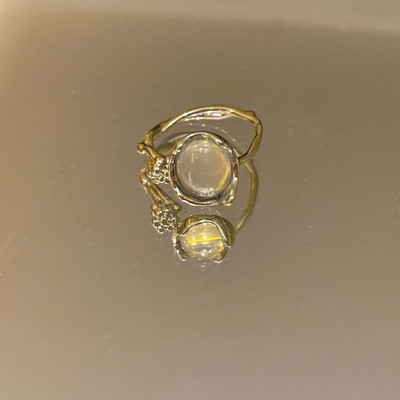 Szabálytalan gyűrűk kővel Esztétikus lány üreges vörös kő gyűrűk nőknek Y2K virágbimbós nyitott gyűrű Vintage ékszer kiegészítők