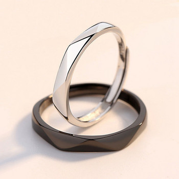Нов прост геометричен двоен пръстен може да бъде съчетан с ромб сватбен пръстен 2021 г. двойка годеж бижута парти подарък
