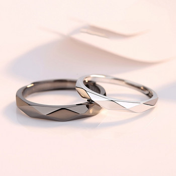 Νέο απλό γεωμετρικό δαχτυλίδι ζευγαριού μπορεί να συνδυαστεί με ρόμβο γαμήλιο δαχτυλίδι 2021 δώρο για πάρτι αρραβώνων για ζευγάρια
