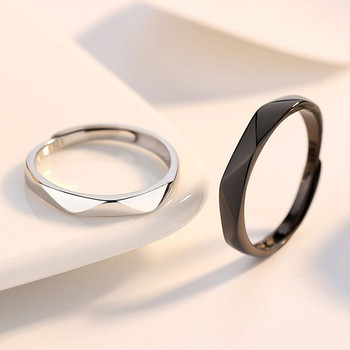 Νέο απλό γεωμετρικό δαχτυλίδι ζευγαριού μπορεί να συνδυαστεί με ρόμβο γαμήλιο δαχτυλίδι 2021 δώρο για πάρτι αρραβώνων για ζευγάρια