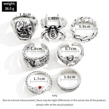 Aprilwell Punk Snake Rings Set for Women Gothic Spider Kpop Grunge Men Twisted Anillos Fashion Jewelry Gifts Chunky Accessories