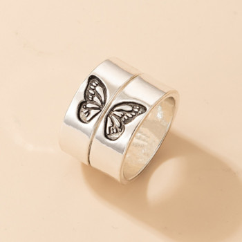 Комплект модни пръстени със сърца за 2022 г. Любовни пръстени за влюбени двойки Мъже Жени Момичета Парти подарък за Свети Валентин за приятелка Сватбен пръстен