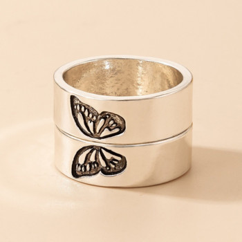Комплект модни пръстени със сърца за 2022 г. Любовни пръстени за влюбени двойки Мъже Жени Момичета Парти подарък за Свети Валентин за приятелка Сватбен пръстен