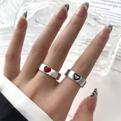 2022 m. madingi širdies žiedai Meilės žiedų rinkinys poroms įsimylėjėliams Vyrams Moterims Merginoms Valentino dienos vakarėlio dovana merginai vestuvinis žiedas