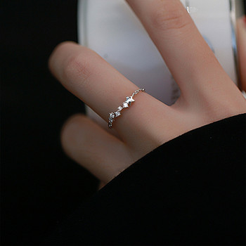 Нови корейски пръстени с кръстосана звезда за жени Блестящ пръстен с пискюл с пискюли с обикновени кристали Пръстени Аксесоари Бижута