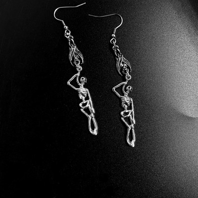 Gothic Vintage Punk Lubanja Leptir Viseće Naušnice Izvrsna Lubanja Breskva Srce Križ Naušnice Modni nakit 2021. za žene