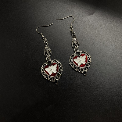 Gothic Vintage Punk Lubanja Leptir Viseće Naušnice Izvrsna Lubanja Breskva Srce Križ Naušnice Modni nakit 2021. za žene