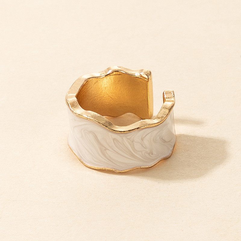 Divatos zománcozott széles gyűrű nőknek Férfi Punk Többszínű Állítható Vintage Fém Index ujjgyűrűk Ékszer Party Ajándék Menő Új