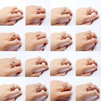 HI MAN Νέας σχεδίασης μόδας Pavé CZ ρυθμιζόμενο δαχτυλίδι 26 αρχικών γραμμάτων για γυναίκες Απλό κομψό κόσμημα Φιλία δώρο Χονδρική