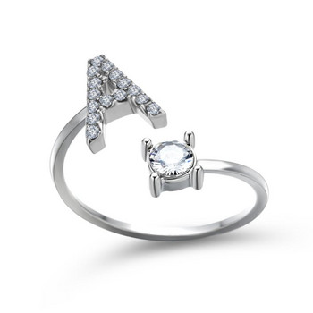 HI MAN Нов дизайн Fashion Pavé CZ Регулируем пръстен с 26 начални букви за жени Семпли елегантни бижута Подарък за приятелство на едро