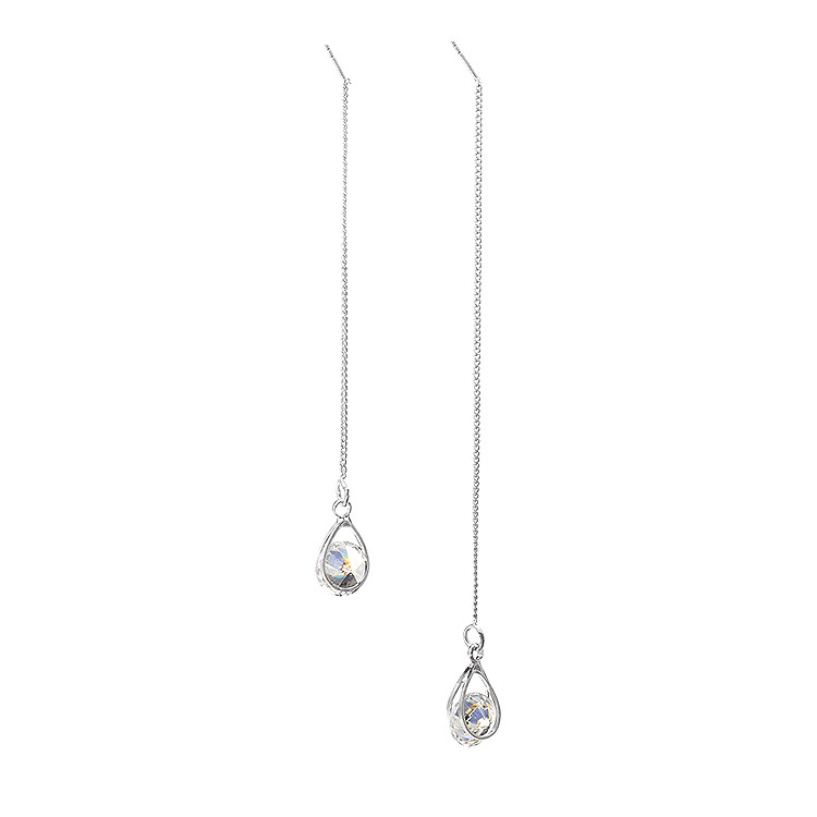 Bijuterii de cristal la modă nouă, picătură lungă, cu stras, cercei cu ciucuri, cercei Oorbellen Brincos, pentru femei, cercei de nuntă