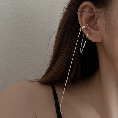 2022, noua moda, zircon stralucitor in forma de C cu ciucuri lungi, cercei fara piercing, design feminin, bijuterii pentru petrecere.